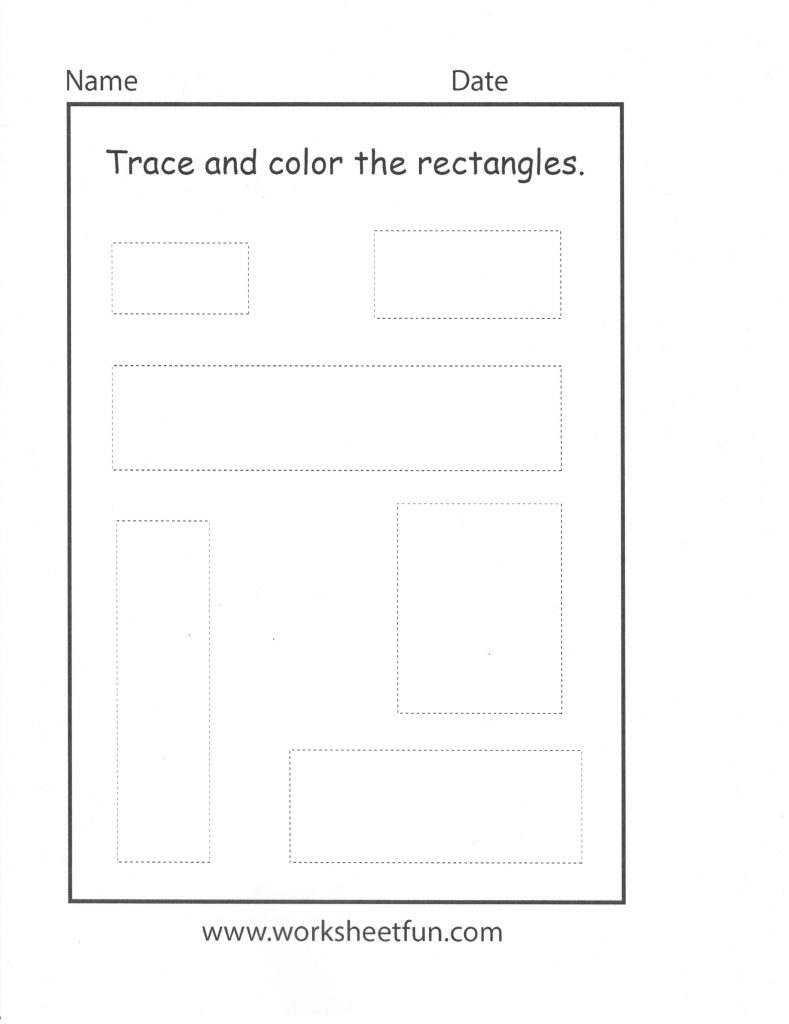 Trace and color the rectangles